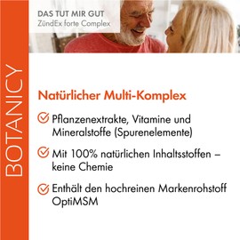 Botanicy BOTANICY Zndex Forte Complex 3er Pack - OptiMSM Hochdosiert, Extrakt aus Boswellia Serrata Weihrauch, Curcuma, Myrrhe, Ingwer & Cranberry - Plus Vitamine & Spurenelemente - 180 MSM Kapseln