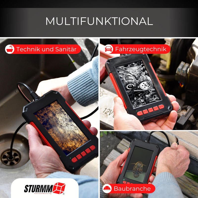 Industrial Endoscope with Single Camera, 5 Meter Cable and 4.3