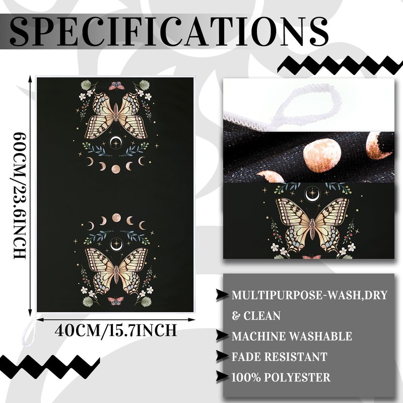 Preboun 6 Pcs Witchy Kitchen Towels Boho Gothic Dish Towels