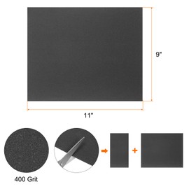 HARFINGTON 25pcs Sandpaper 400 Grit 9 x 11 Inch C-Weight Backing Silicon Carbide Abrasive Wet Dry Sanding Sheets for Wood Finishing, Metal Sanding, Automotive Polishing