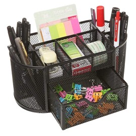 OFIXO - Organizador de computadora para suministros de oficina con múltiples compartimentos y 1 cajón para coleccionar accesorios de computadora,...  