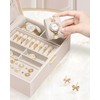 Vlando Jewelry Box, 2 Layers, Large Capacity, Removable, Clock, Necklace,