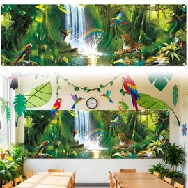 Hahafelt Rainforest Decorations 2026 VBS 18 x 6 ft Super-Sized Backdrop Vacation Bible School Classroom Church Wall Banner for Bible School Theme Decorations