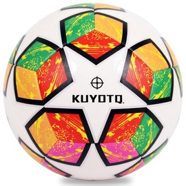 KUYOTQ Soccer Ball, 2026 Colorway Design Inspired by USA, Canada & Mexico, Thickened PU Cover, Soft Touch Wear-Resistant Surface, Nylon-Wound Bladder, Size 4 for Kids Youth