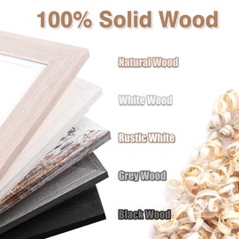 KINLINK 10x12.5 Kids Art Frames Set of 2, Solid Wood Kids Artwork Frames Changeable with Acrylic Front Opening Holds 150 Pictures, Art Frames for Kids Artwork with Mat or without Mat, Rustic White