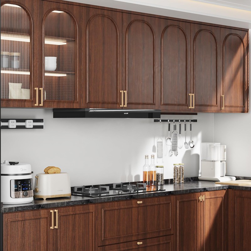 FURNIWARE 10 Pack Champagne Bronze Stepped Kitchen Cabinet Knobs, Heavy