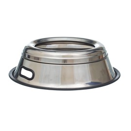 Indipets Stainless Steel Spill Proof Splash Free Dog Bowl - 64oz - Removable Cover and Easy Pick Up Grip Handle