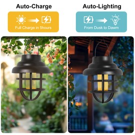 Solar Lights Outdoor Waterproof Hanging Solar Lantern Garden Decor, Hanging Outdoor Lanterns Led Lights for Outside Porch Patio Yard Balcony Pathway
