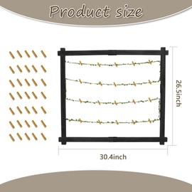 Photo Display Board with 35 Clips Wooden Picture Frame Collage Decor Table Wall Hanging Decoration Pictures Organizer Wood Holder for Hanging Photos, Artworks, Postcards, Greeting Cards (Black)