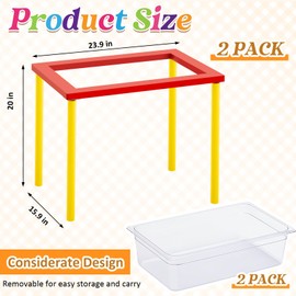 Uiifan 2 Sets Sensory Table Wood Sand Table Water Table Kid Outdoor Activity Table Gift for Kids Toddlers Christmas Special Classroom(Red and Yellow)