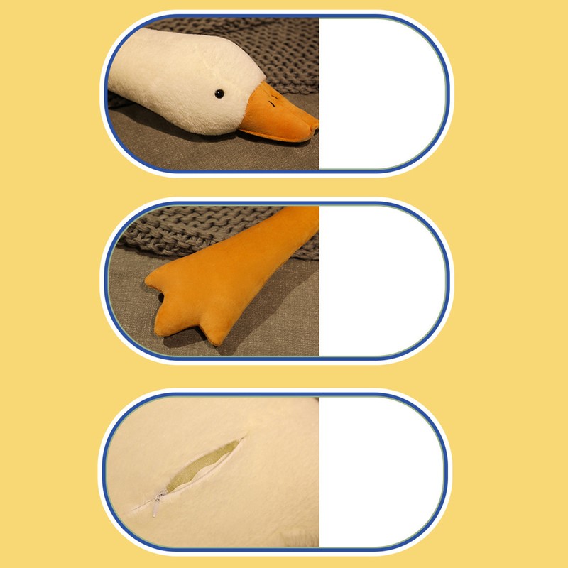 Stuffed Animal Toy Big White Goose Shape Simulation Design Cute