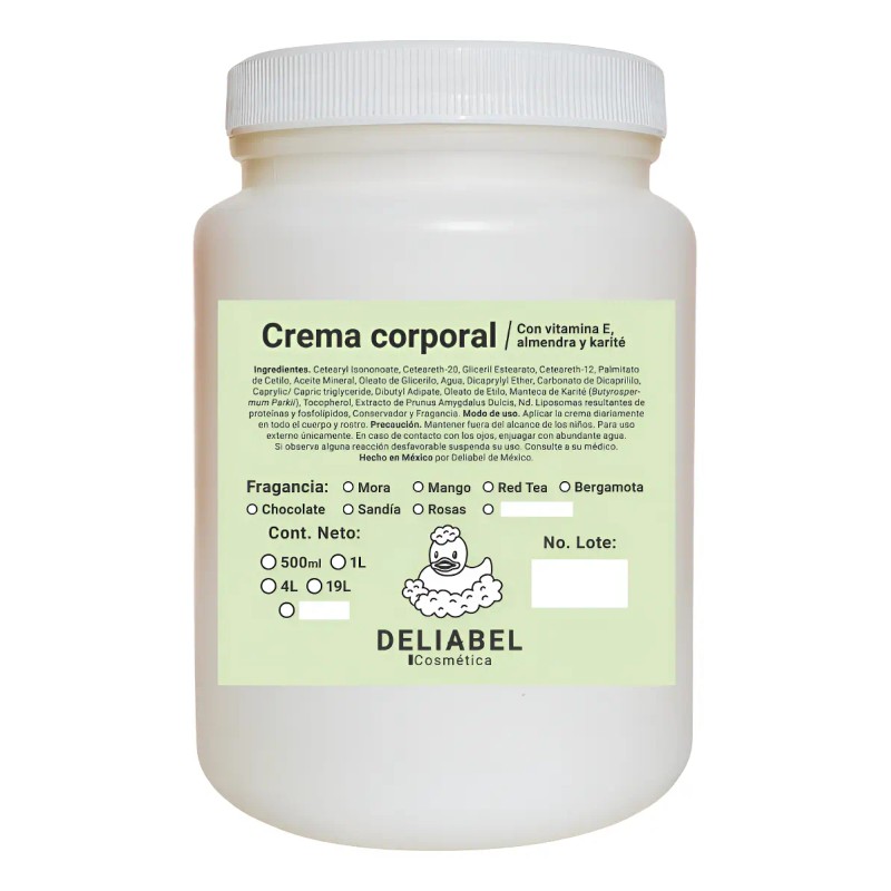 Crema Corporal Deliabel 1kg, Vitamina E, Almendra Y Karité