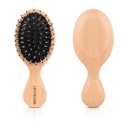 Hair Brush Mini Boar Bristle Hairbrush Pocket Travel Small Paddle Hair Brush for Men Women Kids for Thick Curly Thin Long Short Wet or Dry Hair Detangle Massage Add Shine