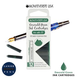 Monteverde Emerald Green G305EG Ink Cartridges (Standard Size) - Pack of 24