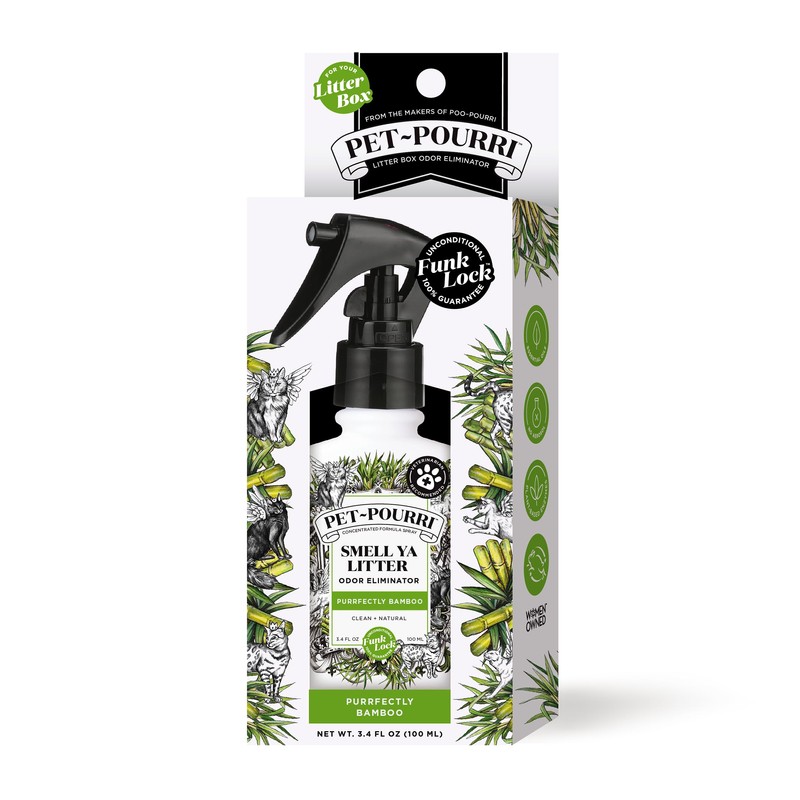 Pet-Pourri Smell Ya Litter Box Odor Freshener Spray, Purrfectly Bamboo,