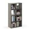 Furinno Pelli Cubic Storage Cabinet, 4x2, French Oak Grey/Black