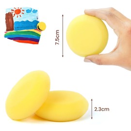 DHWEKU 6 Pieces Painting Sponge, Round Sponge Set, Painting Sponge School, Round Synthetic Art Sponge, Absorbent Painting Ceramic Watercolour Art Sponges for Crafts Colour Face Painting Hobbies