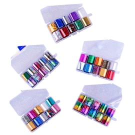 Ipetboom Gel Nail Stickers Sky Nail Art Stickers 5 Boxes 10 Grids Perfect for DIY Manicure