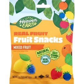 Heaven & Earth Fruit Snacks, Mixed Fruit, 5 oz | Real Fruit Gummies for Kids | School Safe, Natural Colors & Flavors | Healthy Lunchbox Snack | Kosher