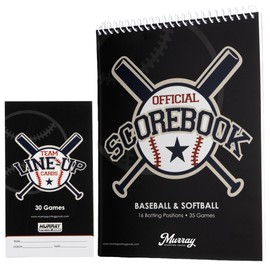 Murray Sporting Goods Baseball Scorebook & Baseball Lineup Card Bundle - 1 of Each Pack