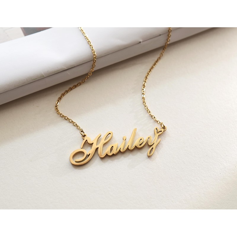 AOLO Mimi Heart Name Necklace 18k Gold Plated Stainless Steel