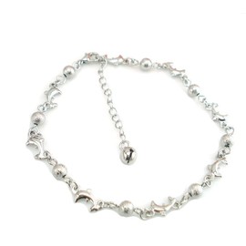 Boowhol Women's Men's Dolphin Ball Anklet Bracelets, Adjustable, 925 Sterling Silver, Sterling Silver