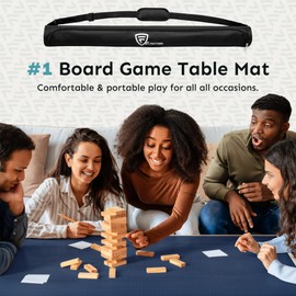 Feltectors 5mm Board Game Mat 42 x 36 in, Mahjong Mat for Table with Carrying Bag, Neoprene Playmat, Table Cover for Board Games, Tile, Poker, RPG and Dominoes (42 x 66 Inches Blue)