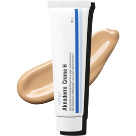 Aknederm Cream H 30 g - Mattifying Face Cream Conceals Pimples & Redness - Tinted Moisturising Cream Ideal for Acne Prone Skin & Pimples - Sebum Regulating Day Cream without Perfume