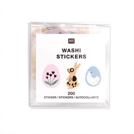 RICO DESIGN GmbH & Co. KG Washi Stickers Rabbit and Eggs Pack of 200