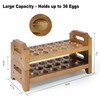 Uibyriy 2-Tier Wooden Egg Holder for 36 Eggs, Wooden Egg