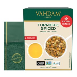 VAHDAM, Turmeric Spice Herbal Tea 200g (100+ Cups) Caffeine Free, Non GMO, Gluten Free | 100% Pure Herbal Tisane - Savory & Spicy | Whole Loose-Leaf, Vacuum Sealed | Direct from Source