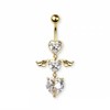 Pierced Owl 14GA 316L Stainless Steel Double CZ Crystal Heart
