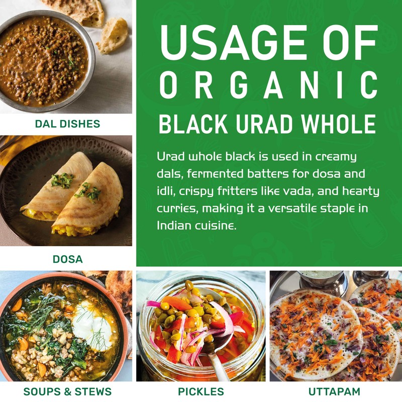 Jiva Organics Organic Urad Whole 2LB Bag - Black Gram