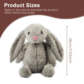 TIVUNORON Rabbit Cuddly Toy, 28 cm Easter Rabbit Plush Toy, Bunny Plush Plush, Fluffy Soft Rabbit Toy, Easter Rabbit Cuddly Toy, Birthday Gift for Children (Light Grey)