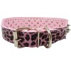 Collar de perro con tachuelas de cuero de leopardo de