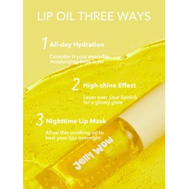 SHEGLAM Jelly Wow Hydrating Non-Sticky Lip Oil Moisturizing Plumping Lip Gloss - Grapefruit Glow