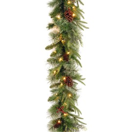 National Tree Feel Real Colonial Garland, 9' x 10", Green