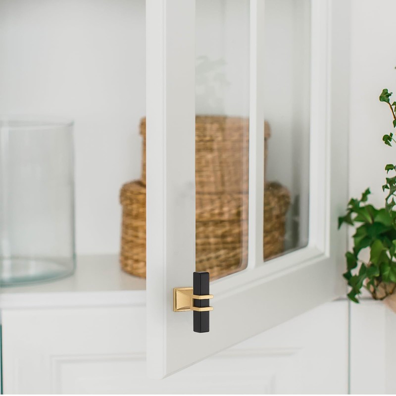 Ravinte Decor 10 Pack Cabinet Knobs Single Hole Black and