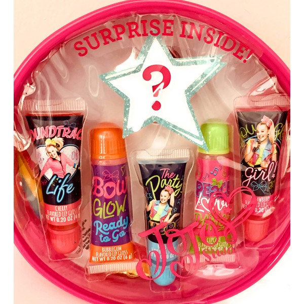 JoJo Siwa 5 pack Flavored Lip Glosses Gift Set For Girls, Multi-colored, 3", 5 Count