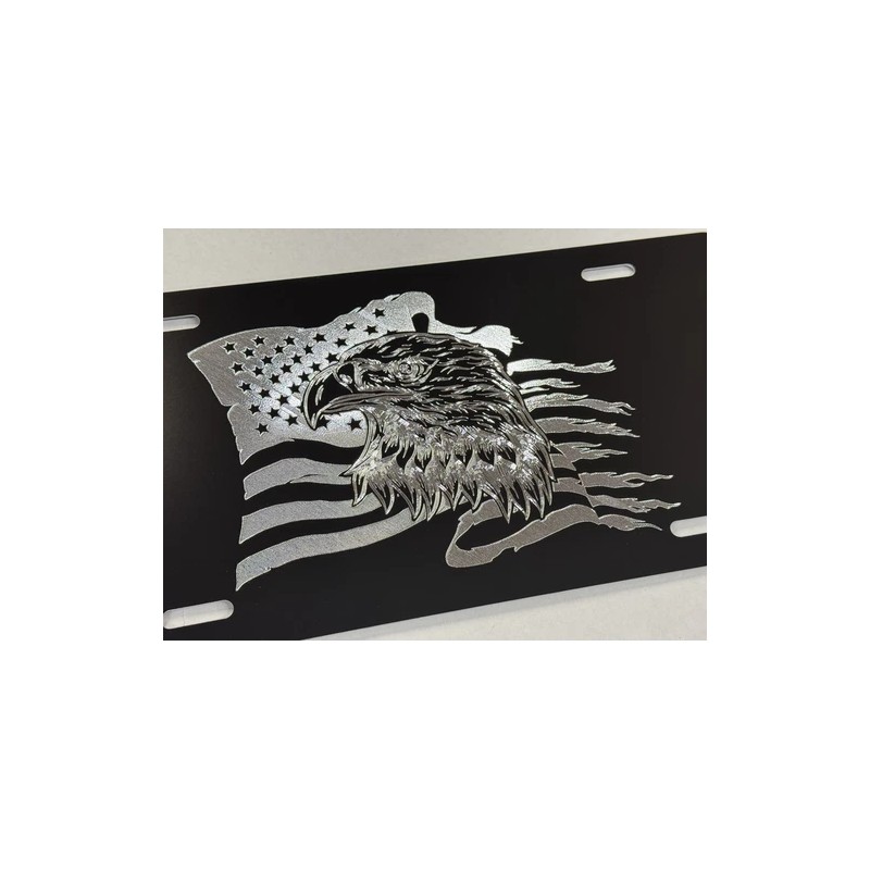 Diamond Etched Products Engraved US USA Flag Eagle Patriotic Car