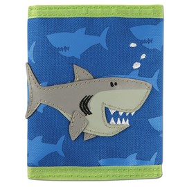 Stephen Joseph, Kids Unisex Wallet, Toddler Wallet for Boys and Girls with Applique Designs, Screen Printed Wallet with Zippered Coin Pocket, Shark