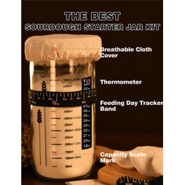 Mellbree Sourdough Starter Jar Kit, 35 oz Sourdough Bread Starter Jar Kit for the Perfect Sour Dough Bread & Sourdough Starter Kit