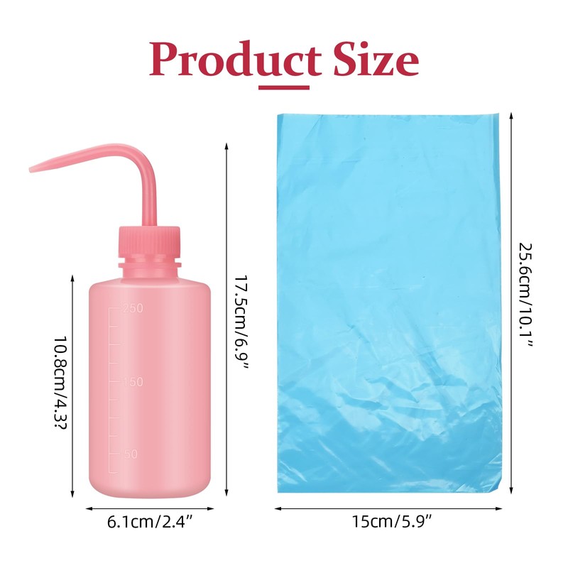 ATOMUS 3pcs Pink Tattoo Squeeze Wash Bottle 250ml Lab Bottles