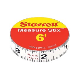 Starrett Tape Measure Stix with Adhesive Backing - Mount to Work Bench, Saw Table, Drafting Table - 1/2" x 6', Standard Imperial, Right-Left Reading - SM46WRL