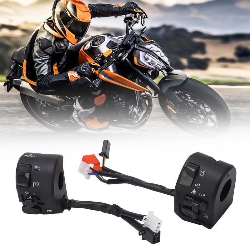 Motorcycle Handlebar Switch 7/8inch Light Trumpet Universal Handlebar Switch Replacement