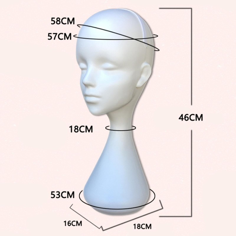 Perfeclan Mannequin Head Foam Display Lightweight Wigs Display Head Multi-Purpose