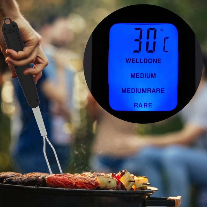 Jerlifkyer Digital meat thermometer fork,instant read temperature with LED screen