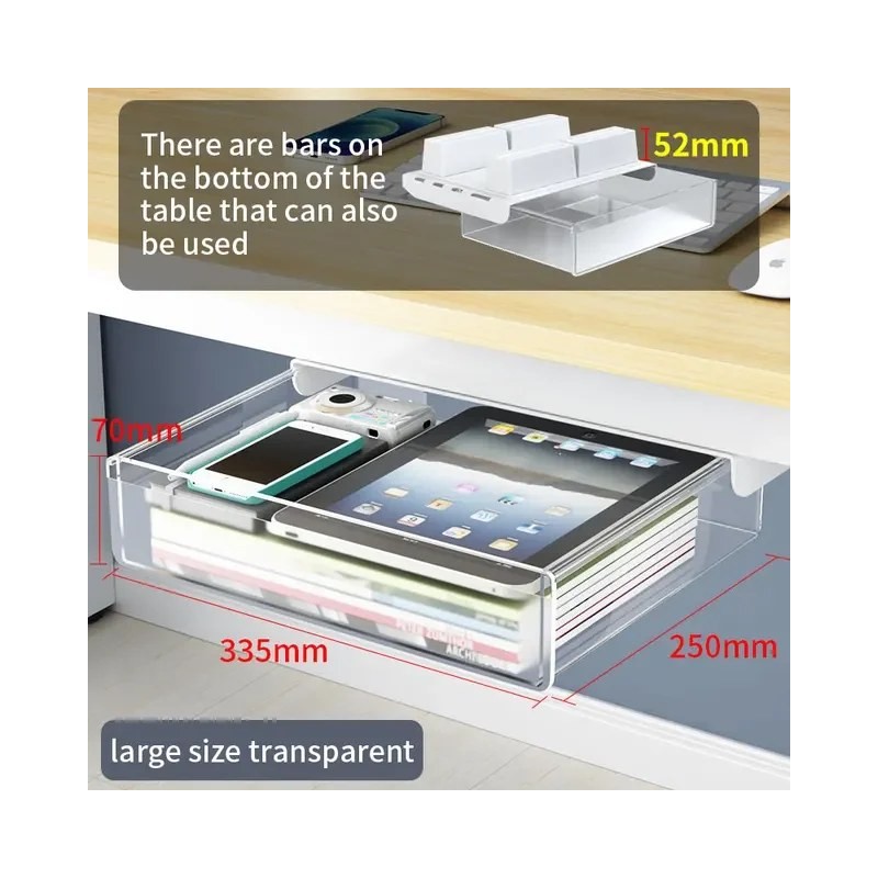 Closiq Desk Drawer Organizer – Self Adhesive Hidden Compartments for