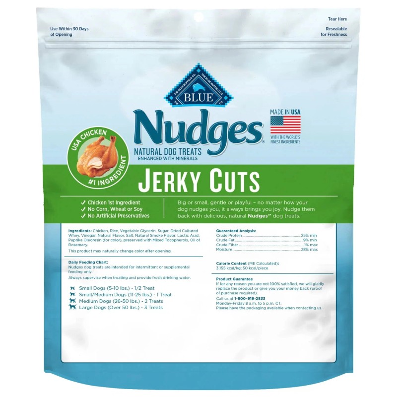 Blue Buffalo Nudges Chicken Jerky Cuts Dog Treats 40 oz