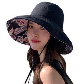 Shefun JP261 UV Protection Hat, Women's, Sun Protection Hat, 4.3 inches (11 cm), Wide Brim, Small Face Effect, 21.3 - 23.6 inches (54 - 60 cm), Head Circumference: 21.3 - 23.6 inches (54 - 60 cm), Sun